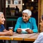 사회운동 이론 - **Prompt:** A diverse group of adults and elderly individuals, casually dressed, are gathered in a c...