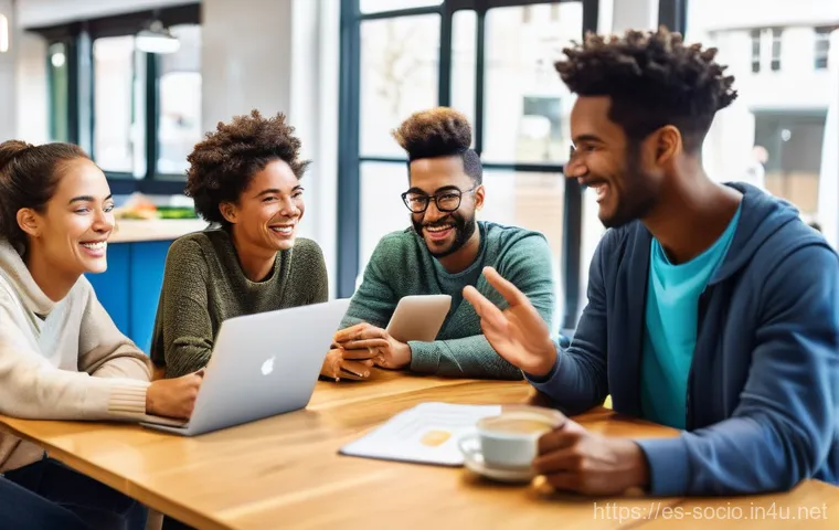 사회운동 이론 - **Prompt:** A diverse group of adults and elderly individuals, casually dressed, are gathered in a c...