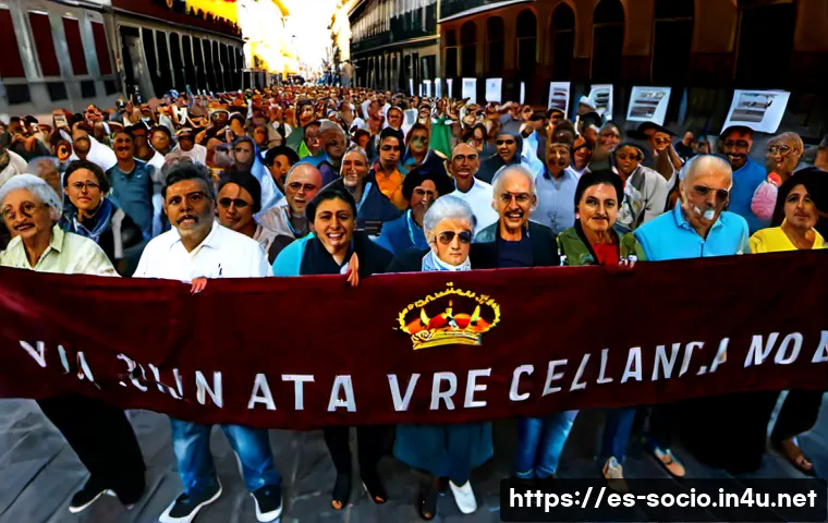 사회적 운동과 글로벌 연대 - Photorealistic wide-angle documentary scene of a peaceful community solidarity march in a sunlit his...